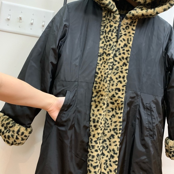 Faux Leopard Fur Trimmed Winter Coat - Girls - Picture 5 of 11
